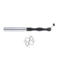 YG1-99673 - 3/16 x 1/4 x 1-1/8 x 2 x 4 x .185 - 2 Flute Long Length Ball Nose Diamond Coated Carbide