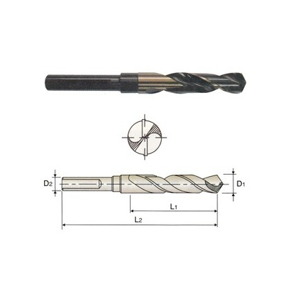 YG1-D1191044 - 11/16 x 1/2 x 3 x 6 - Hss(M2) 118 Degree Split Point 3 Flat Gold & Black S & D Drill