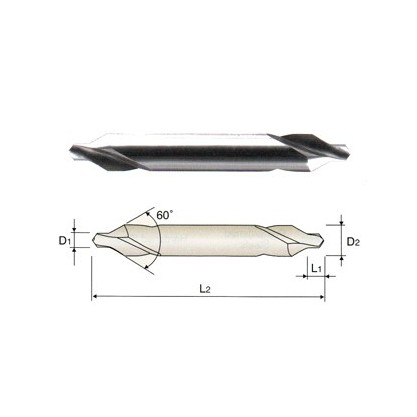 YG1-D1C90098 - 1/8 x 5/16 x 1/8 x 6 - Hss(M2) 60 Degree Point Long Length Center Drill