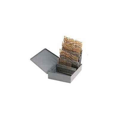 YG1-D1GP182SET - 1/16 - 1/2 x 64ths - Hss Straight Shank Split Point 29Pcs Gold-P Dril Set