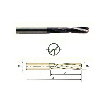 YG1-DH501001 - 1/8 x 1/8 x 21/32 x 2 - Carbide Dream Drill For High Hardened Material (Hrc50 ~ Hrc70) Tialn Coated