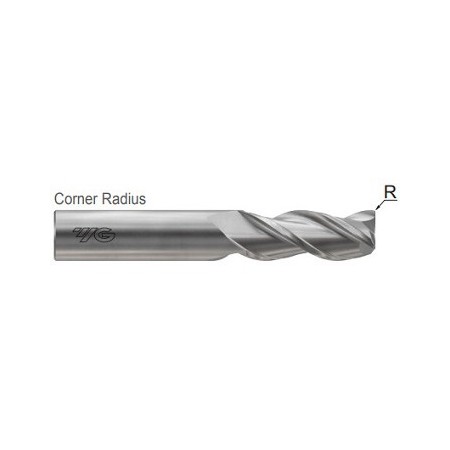 YG1-E5G97983 - 1/2(R.03) x 1/2 x 2-1/2 x 5 - Alu-Power Hpc 3 Flute Corner Radius 37 Degree Helix End Mill