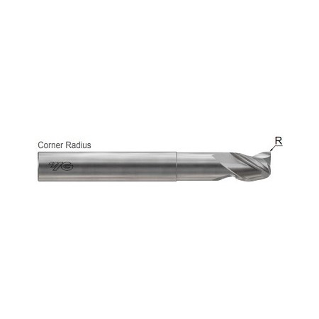 YG1-E5G98911 - 3/8(R.03) x 3/8 x 1/2(2-1/8) x 4 - Alu-Power Hpc 3 Flute Corner Radius With Neck 37 Degree Helix End Mill