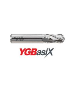 YG1-E5I05018 - 9/32 x 5/16 x 3/4 x 2-1/2 - Ygbasix Carbide 4 Flute 30Deg. Helix Regular Ball E/M Uncoated