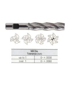 YG1-E9A87024 - 3/8 x 3/8 x 1-1/2 x 3-1/4 - 4 Flute Medium Length Center Cut Course Pitch Rougher Powder Metal Tank-Power