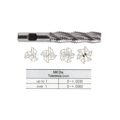 YG1-E9A87956 - 7/8 x 7/8 x 3-1/2 x 5-3/4 - 5 Flute Long Length Center Cut Course Pitch Rougher Powder Metal Tank-Power