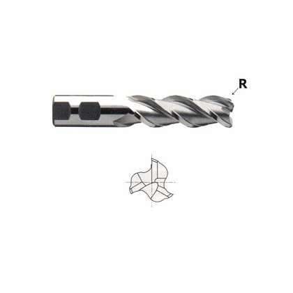 YG1-EP10321C - 1/2 x 1/2 x 1-1/4 x 3-1/4 - 3 Flute Regular Length Corner Radius .120 Finisher For Aluminum Ticn Coated T-15