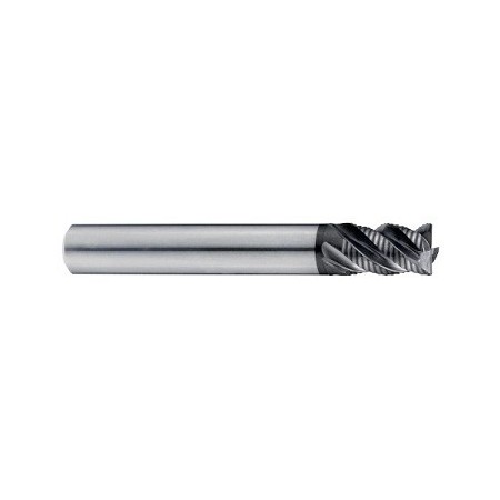 YG1-G92840 - 5/8 x 5/8 x 3/4 x 3 R.040 - 5 Flute Stub Length Corner Radius Roughing Flat Shank X-Speed Carbide End Mill