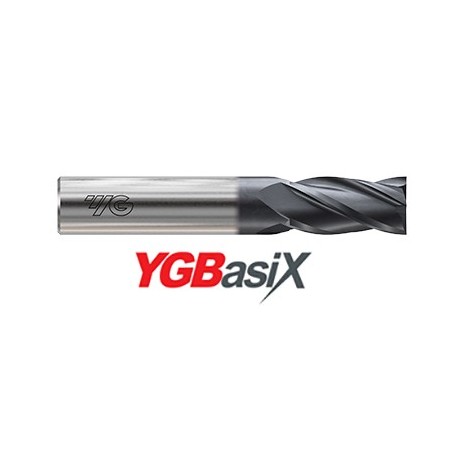 YG1-G9H88027N - 27/64 x 7/16 x 1 x 2-3/4 - Ygbasix Carbide 4 Flute 30Deg. Helix Regular Length E/M Coated
