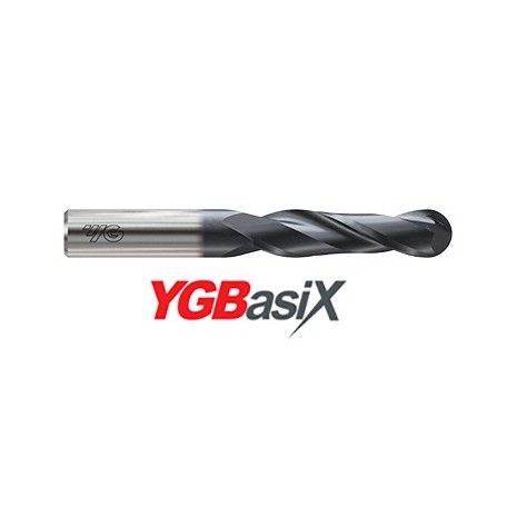 YG1-G9I07902N - 3/8 x 3/8 x 1-1/8 x 3 - Ygbasix Carbide 2 Flute 30Deg. Helix Long Ball E/M Coated