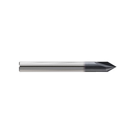 YG1-G9I52016N - 0 x 1/4 x .217 x 2-1/2(60˚) - Ygbasix 2 Flutes  0Deg. Helix Chamfer Mill(60˚) Coated