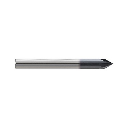 YG1-G9I55032N - 0 x 1/2 x .433 x 3(60˚) - Ygbasix 4 Flutes  0Deg. Helix Chamfer Mill(60˚) Coated