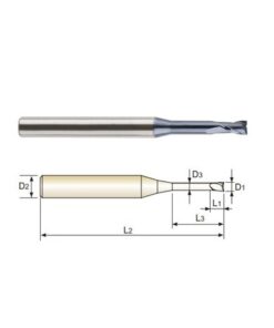 YG1-GMF22966 - 13/64 x 1/4 x 5/16(2) x 3-1/2 - 4G 2 Flute 30 Degree Helix With Neck End Mill