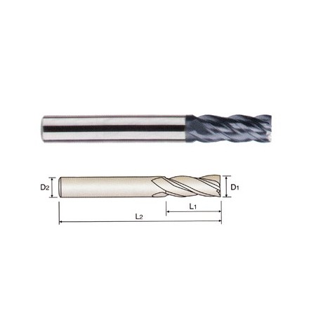 YG1-GMF26006 - 3/32 x 1/4 x 1/4 x 2 - 4G Mill 4 Flute 38 Degree Helix End Mill