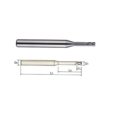 YG1-GMF28020 - 5/16 x 5/16 x 1/2(1) x 2-3/4 - 4G Mill 4 Flute 30 Degree Helix With Neck End Mill