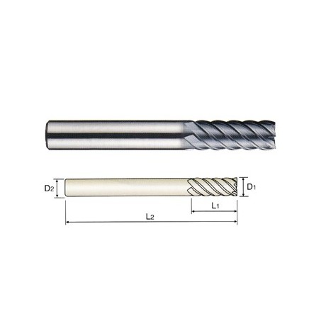 YG1-GMF29906 - 3/4 x 3/4 x 2-3/8 x 4-1/2 - 4G Mill 6 Flute 45 Degree Helix End Mill