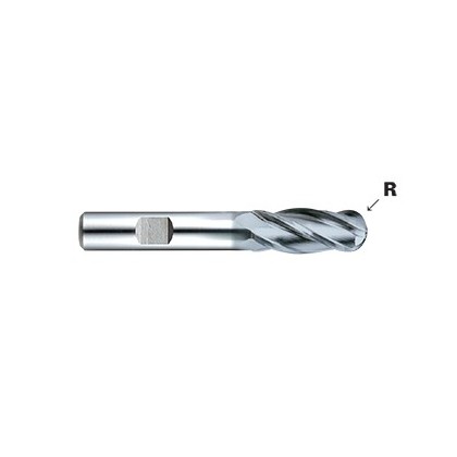 YG1-GYG67016 - 1/4 x 3/8 x 5/8 x 2-7/16 - Only One Pm60 4 Flutes 30 Degree Helix Ball Flat Shank Regular Length End Mill