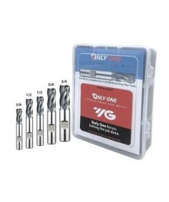 YG1-GYG68KIT5 - 3/8, 1/2, 5/8, 3/4 - Only One Pm60 4 Flutes 30 Degree Helix Roughing (Fine) Center Cut End Mill