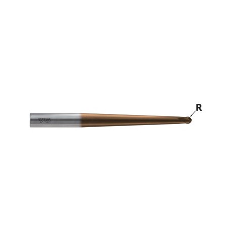 YG1-HPI92968 - .6 x 4 x 0.45(8) x 50(2°) - X1-Eh 2 Flute 30Deg. Helix Taper Neck Ball E/M