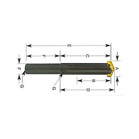 YG1-P13202 - 2, 1 x 4-1/2 - Straight Shank & Straight Flute Short Length Spade Drill Holder