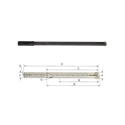 YG1-P17708 - 7, 3 x 34-1/8 - Straight Shank & Straight Flute Long Length Spade Drill Holder