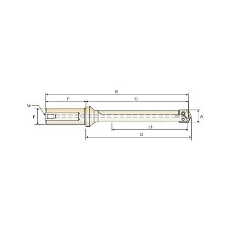 YG1-P25404 - 4, 1-29/32~2-9/16 x 1-1/2 x 2-11/16 - Flanged Straight Shank / Flute Short Length Holder