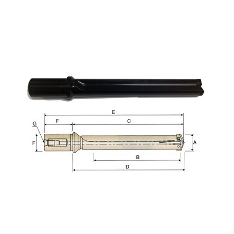 YG1-P27Z01 - Z, 7/16~1/2 x 3/4 x 2-1/32 - Flanged Straight Shank / Flute Standard Spade Drill Holder