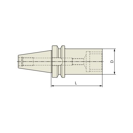 YG1-QH014 - 1 - Bt40 1" Semi Flush-Mill Holder