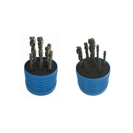 YG1-T2836SET8HAR - 1/4, 5/16, 3/8, 7/16 UNC/F - Hss-Ex Spiral Fluted Combo Tap Set Hardslick Coated - 1/4, 5/16, 3/8, 7/16 Unc/F