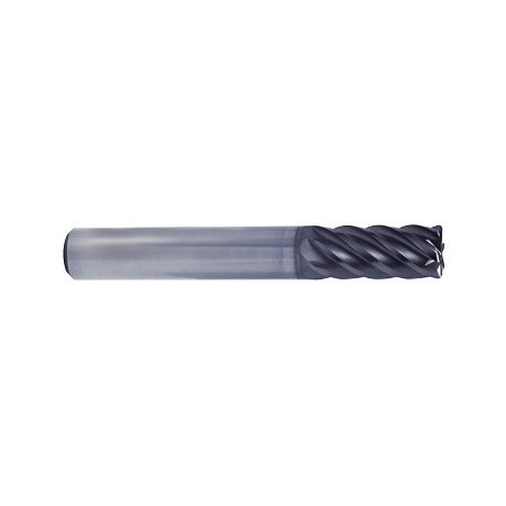 YG1-UGMG22983 - 1/2(R.125) x 1/2 x 1-5/8 x 4 - V7 Plus A 6 Flute 45 Degree Helix Corner Radius Plain Shank End Mill