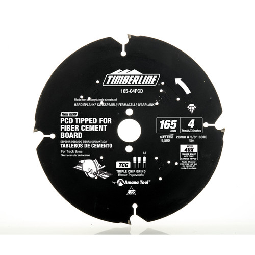 Timberline 165-04PCD 165mm X4T PCD TIP SAW BLADE