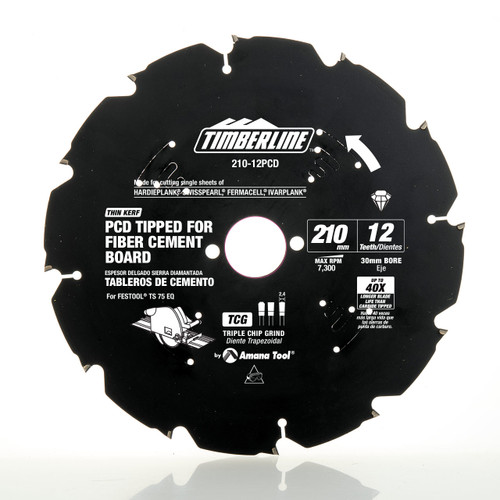 Timberline 210-12PCD 210mm X12T PCD TIP SAW BLADE