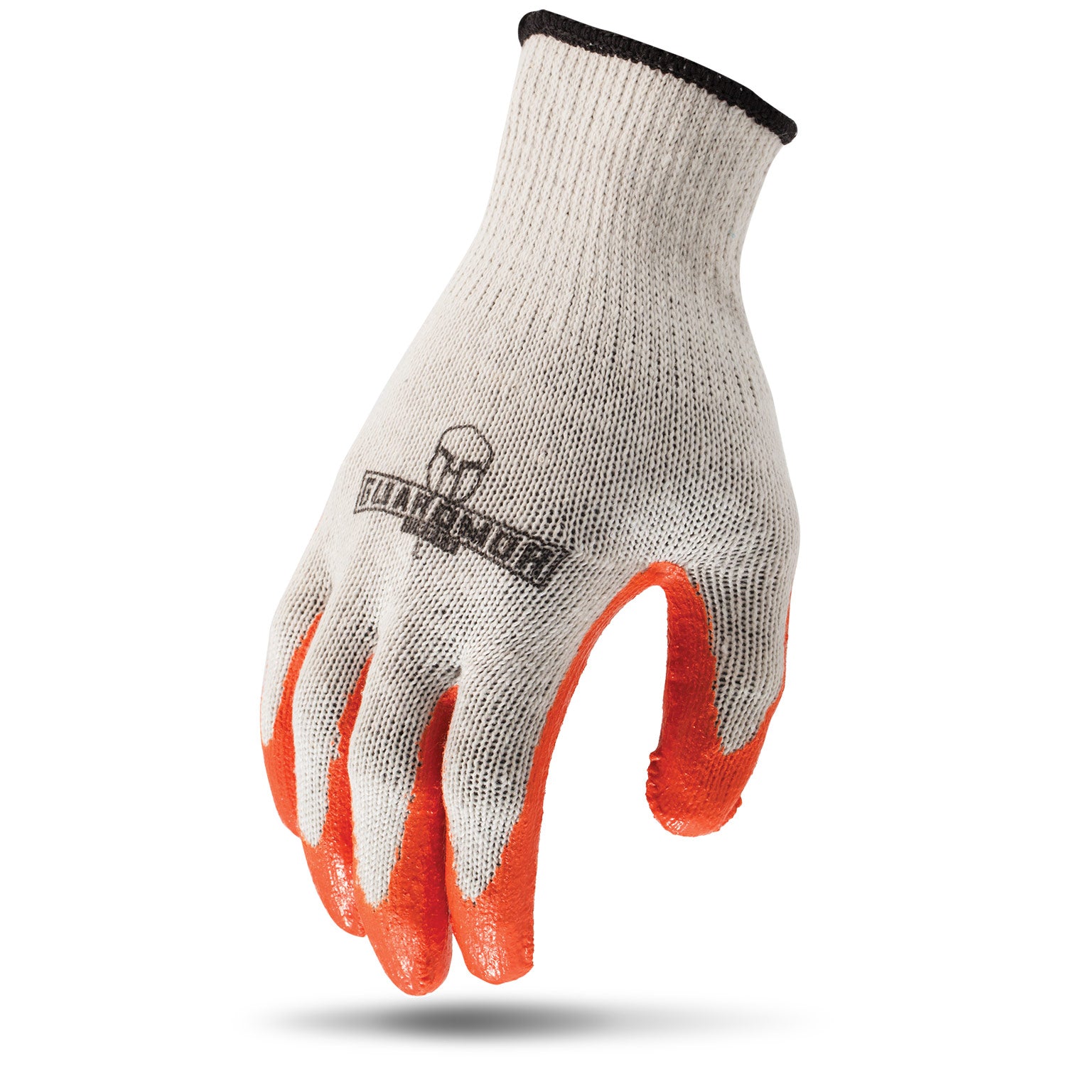 LATEX PALM White Mixed Fiber Knit Glove with Latex Palm - MED