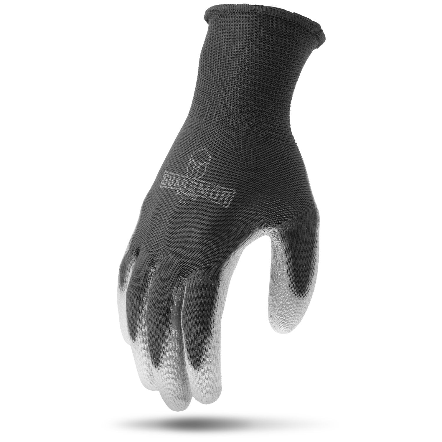 PU COATED PALM Black 13g Polyester Knit Glove with Smooth PU Palm - LRG