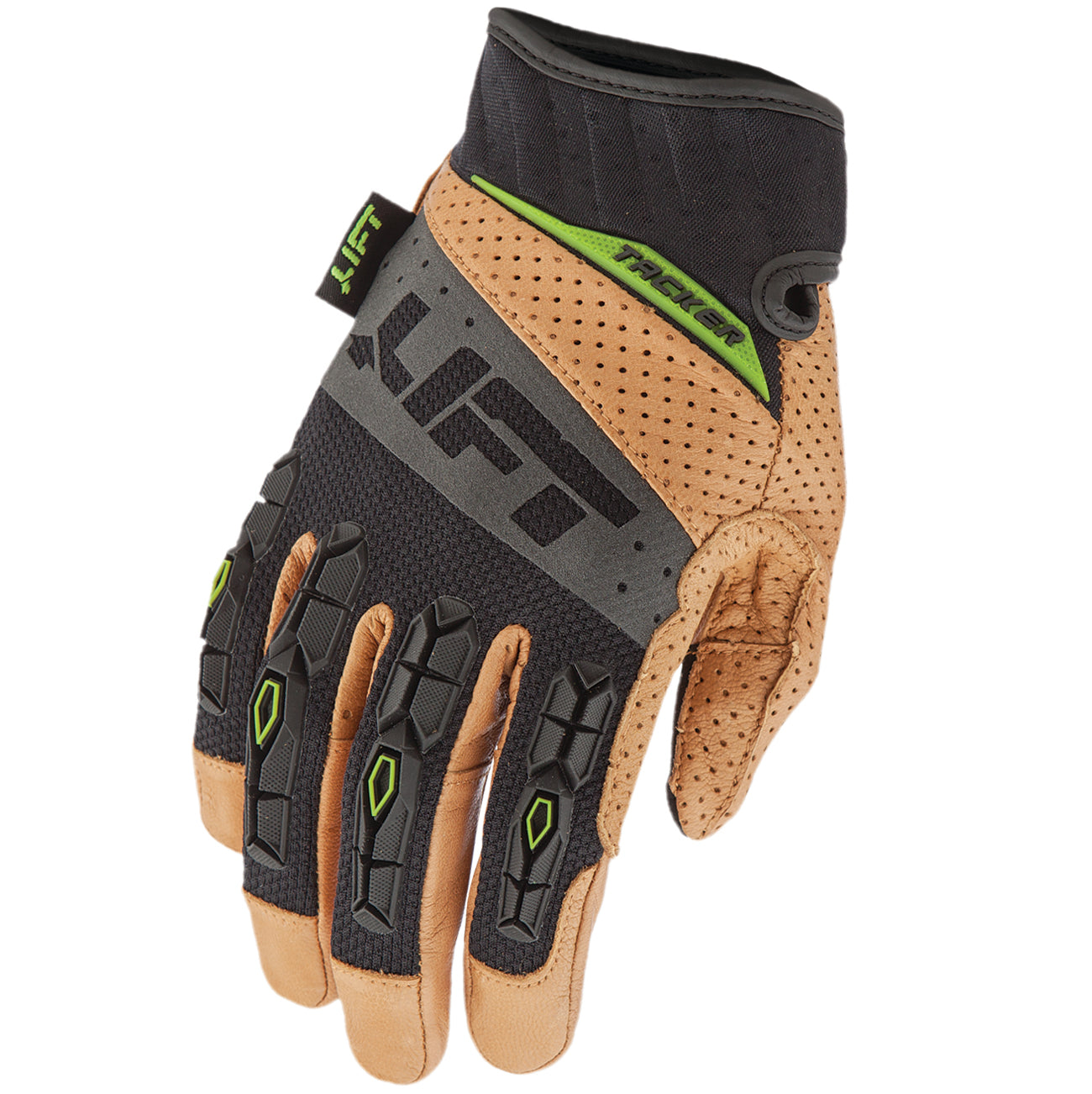 TACKER Glove (Brown/Black)- Genuine Leather Anti-Vibe