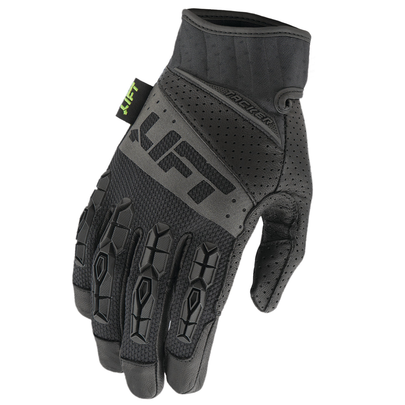 TACKER Glove (Black/Black)- Genuine Leather Anti-Vibe