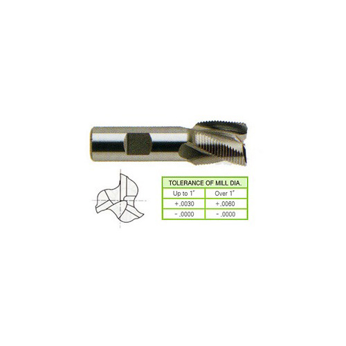 YG1-72297 - 1/4 x 3/8 x 1/4 x 2-1/16 - 3 Flute Stub Length Center Cut Fine Pitch Rougher 8% Cobalt