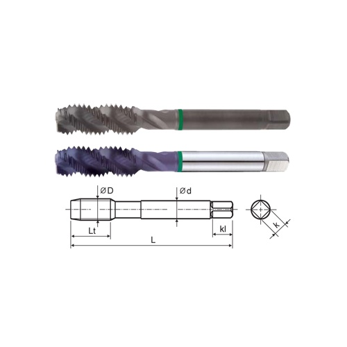 YG1-TCD607S - M16 - 2.0, D7 - Hss-Pm Combo Modi Spiral Flute Tap Steam Oxide For Stainless Steel