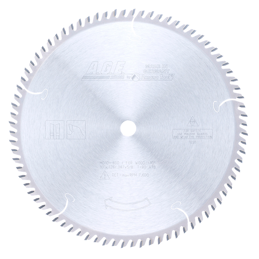 AGE MD10-800 10" x 80T ATB Crosscut Saw Blade 5/8" Arbor