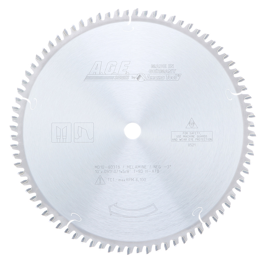 AGE MD10-803TB TKT THIN KERF MELAMINE 10"x80T