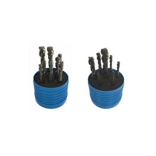 YG1-TG805SET7 - M3, M4, M5, M6, M8, M10, M12 - Hss-Ex Spiral Fluted Combo Tap Set Ticn Coated - M3, M4, M5, M6, M8, M10, M12