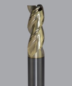 Onsrud AMC800447 Solid Carbide end mill 3FL 1/1 x 2-3/8 x 5 OAL 0.030 CR For ISO N Non-Ferrous, Aluminum, Brass, Bronze, Copper, 1/1 Shank, ZrN Coated