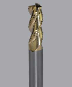 Onsrud AMC800471 Solid Carbide end mill 3FL 1/2 x 1-1/4 x 3 OAL 0.030 CR For ISO N Non-Ferrous, Aluminum, Brass, Bronze, Copper, 1/2 Shank, ZrN Coated