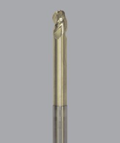 Onsrud AMC709789 Solid Carbide end mill 3FL 1/4 x 3/8 x 4 OAL Ball CR For ISO N Non-Ferrous, Aluminum, Brass, Bronze, Copper, 1/4 Shank, ZrN Coated