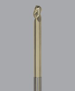 Onsrud AMC710439 Solid Carbide end mill 3FL 1/4 x 3/8 x 4 OAL Ball CR For ISO N Non-Ferrous, Aluminum, Brass, Bronze, Copper, 1/4 Shank, ZrN Coated