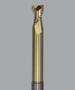 Onsrud AMC800025 Solid Carbide end mill 2FL 1/2 x 5/8 x 5 OAL 0.030 CR For ISO N Non-Ferrous, Aluminum, Brass, Bronze, Copper, 1/2 Shank, ZrN Coated