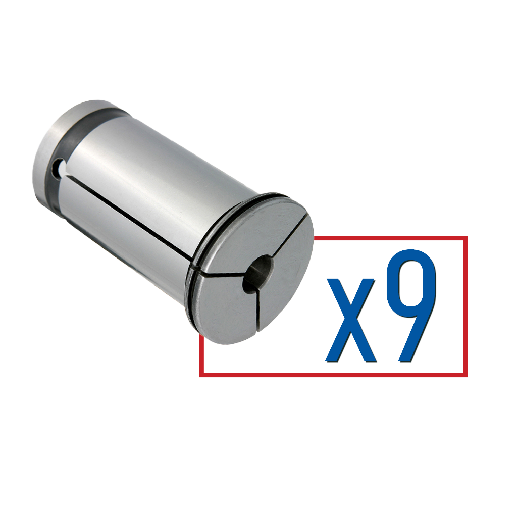 Techniks 84126-SET - 9 piece Inch Milling Collet Set