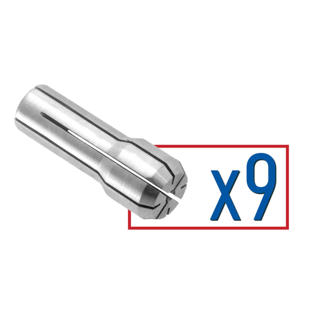 Parlec DA300-S009 - Collet Set DA 300 1/8-1/4 x 1/64 (9 pcs)