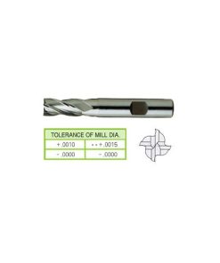 YG1-07185HE - 1-1/8 x 1 x 2 x 4-1/2 - 4 Flute Regular Length Center Cut Tialn-Extreme Coated Hss