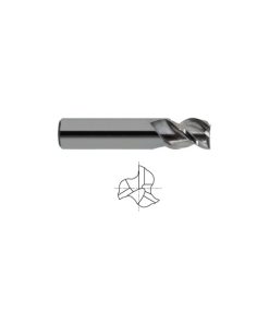 YG1-25558 - 1/8 x 1/8 x 1/4 x 1-1/2 - 3 Flute Stub Length 45 Degree Helix Alu-Power